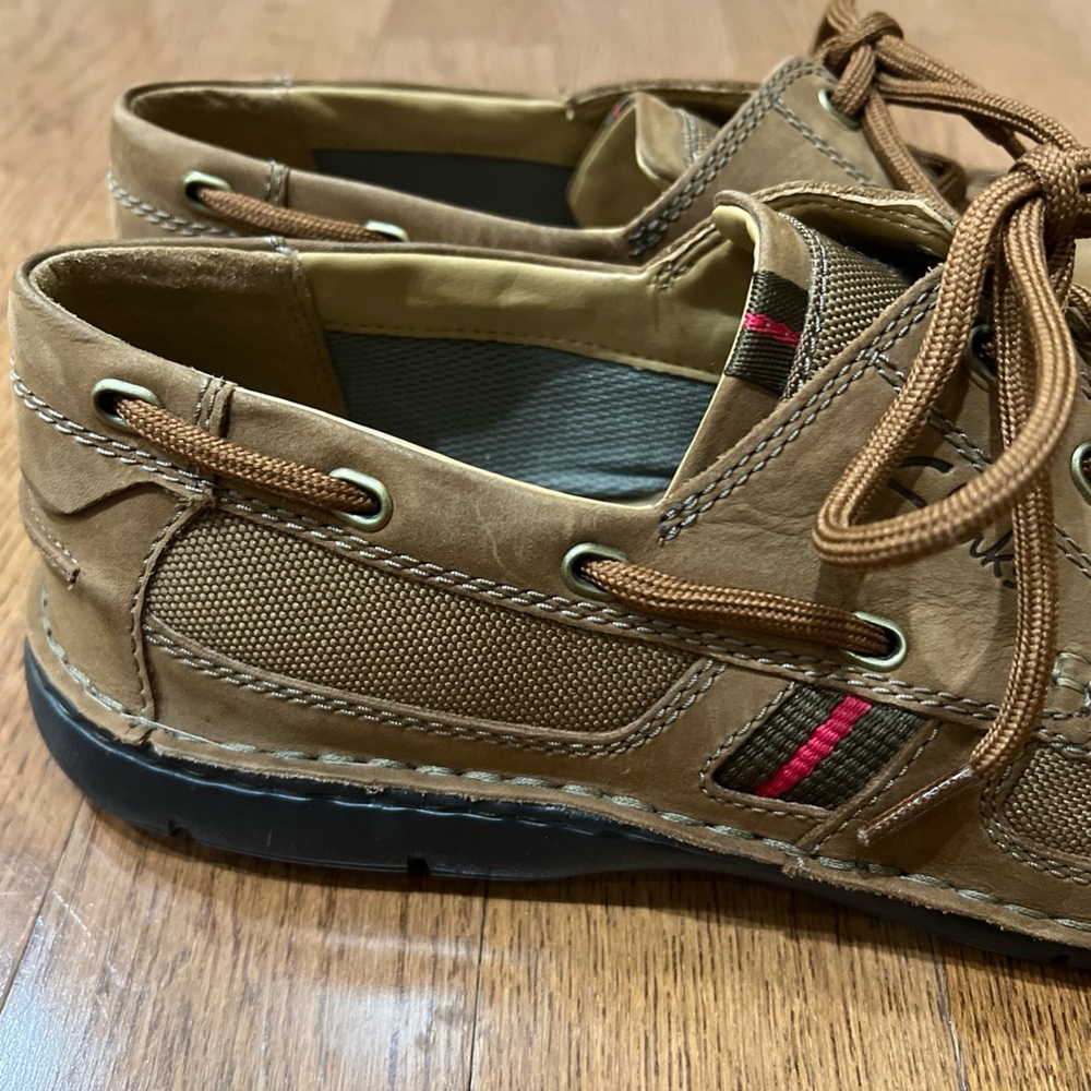 Clarks Mens Waterloo Boat Shoe Sz 10W Tan/Brown Nautical Outdoors Casual Lightwe - Picture 10 of 14